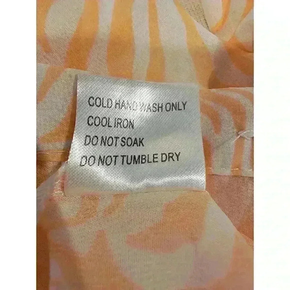 Princess Polly Womens Top Size 2 Sheer Orange Zebra Print Button Retro - Picture 4 of 14